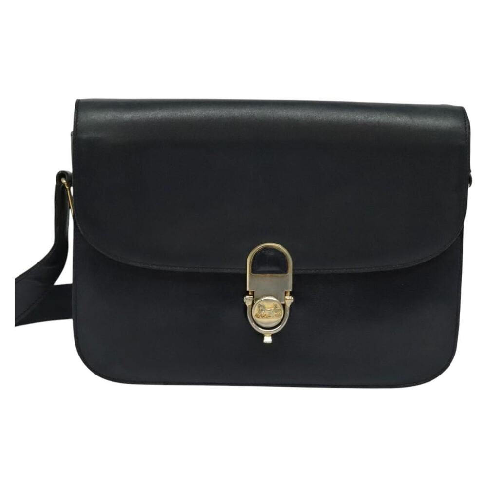CELINE Shoulder Bag Leather Navy Gold - Picture 2 of 13